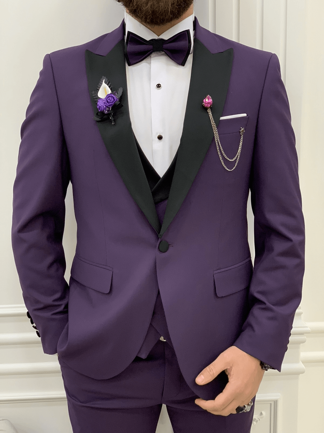 Purple sale tuxedo suit